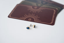 Load image into Gallery viewer, The Untitled Rowan Stud Earrings made exclusively for Untitled by Leo and Lynn Jewelry feature an organic oral bezel so the metal outlines the resin. Studs are gold plated with surgical steel ear clutches and are nickel free.